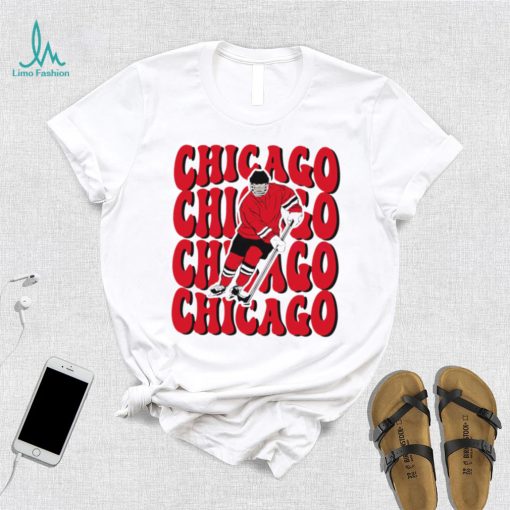 Chicago Blackhawks NHL ice hockey player cartoon shirt