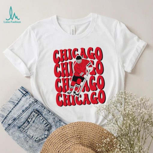 Chicago Blackhawks NHL ice hockey player cartoon shirt