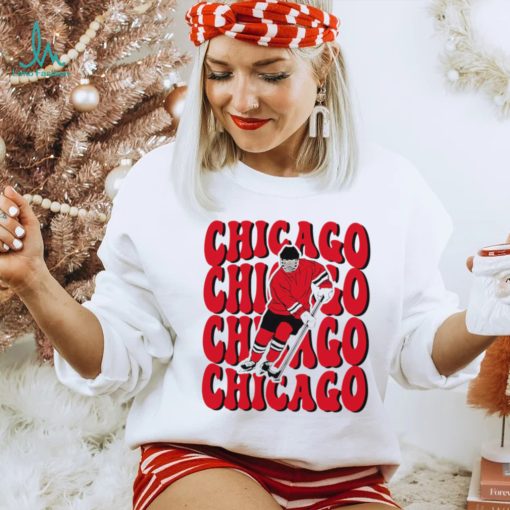 Chicago Blackhawks NHL ice hockey player cartoon shirt