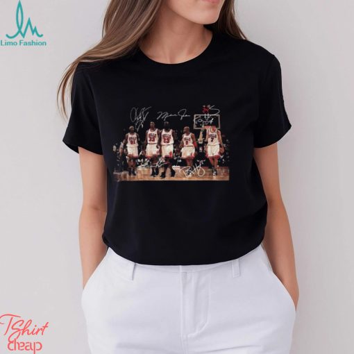 Chicago Bulls Legend Line Up Dennis Rodman Michael Jordan Scottie Pippen Signature Nba T shirt