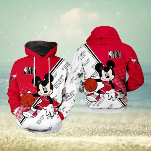 Chicago Bulls NBA Mickey 3D Printed Hoodie