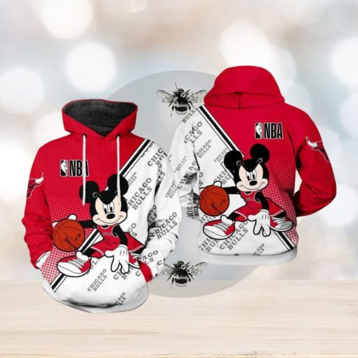 Chicago Bulls NBA Mickey 3D Printed Hoodie
