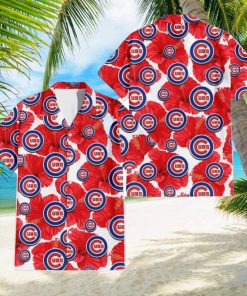 Chicago Cubs Big Red Hibiscus Lover 3D Hawaiian Shirt Summer Gift For Fans