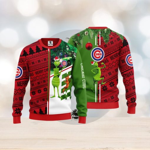 Chicago Cubs Grinch & Scooby doo Christmas Ugly Sweater 1