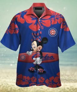 Chicago Cubs Minnie Mouse Short Sleeve Button Up Tropical Hawaiian Shirt