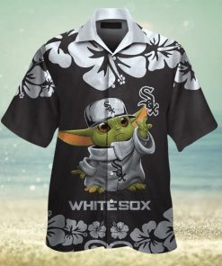 Chicago White Sox Baby Yoda Short Sleeve Button Up Tropical Hawaiian Shirt