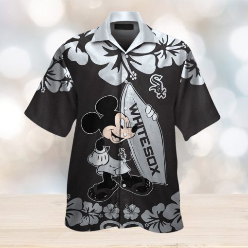 Chicago White Sox Mickey Mouse Short Sleeve Button Up Tropical Hawaiian Shirt