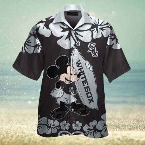 Chicago White Sox Mickey Mouse Short Sleeve Button Up Tropical Hawaiian Shirt