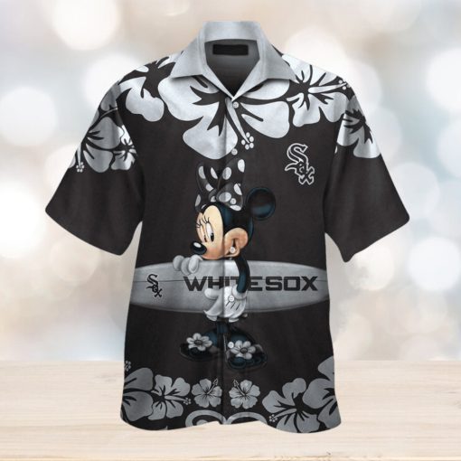 Chicago White Sox Minnie Mouse Short Sleeve Button Up Tropical Hawaiian Shirt