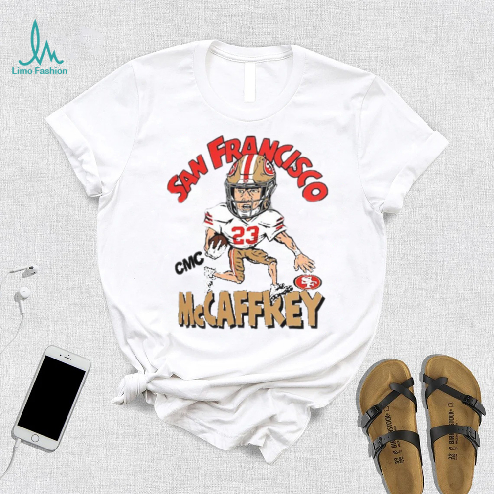 Christian McCaffrey San Francisco 49ers Homage Caricature Player Tri Blend T Shirt Christian McCaffrey San Francisco 49ers Homage Caricature Player Tri Blend T Shirt