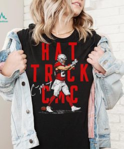 Christian McCaffrey San Francisco 49ers football player hat trick CMC signature shirt