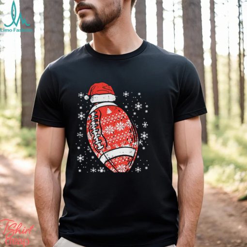 Christmas American Football Santa Xmas Sports Men Boys Kids T Shirt