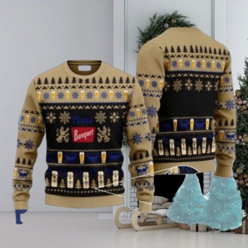 Christmas Geo Pattern Coors Banquet Ugly Christmas Sweater, Gift for Christmas Holiday