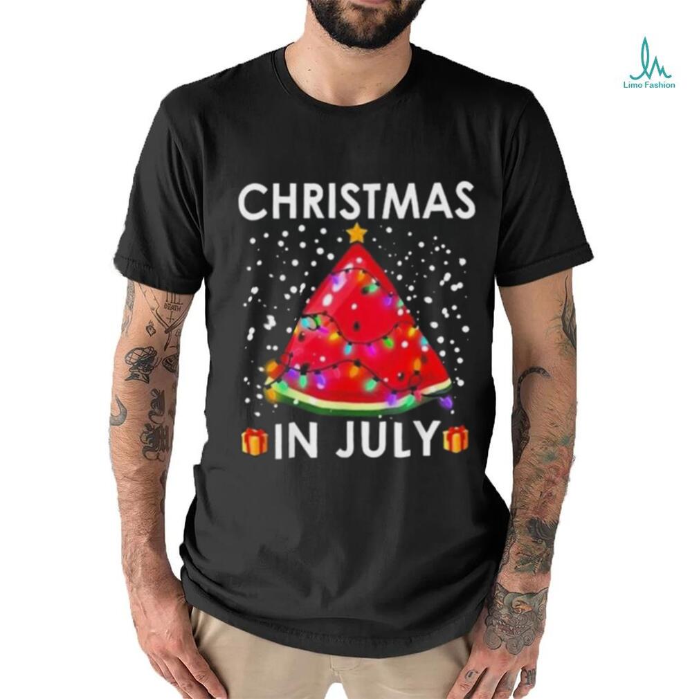 Christmas In July Watermelon Christmas Tree Lights shirt Christmas In July Watermelon Christmas Tree Lights shirt