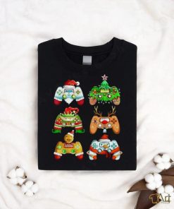Christmas Santa Elf Gaming Controllers Snowman Boys Kids T Shirt