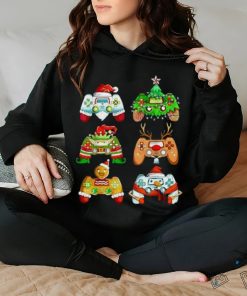 Christmas Santa Elf Gaming Controllers Snowman Boys Kids T Shirt