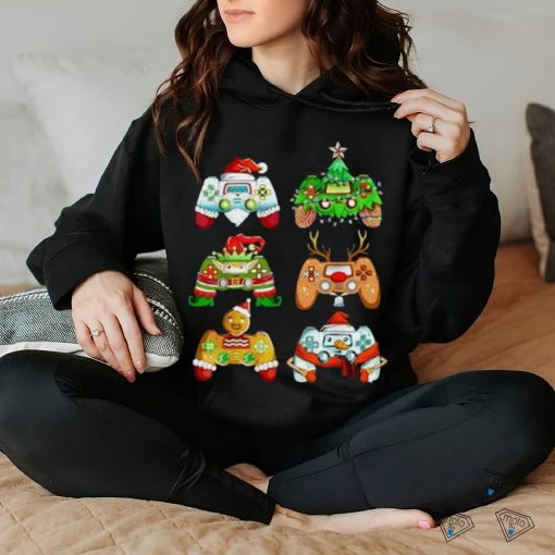 Christmas Santa Elf Gaming Controllers Snowman Boys Kids T Shirt