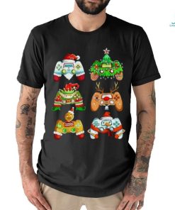 Christmas Santa Elf Gaming Controllers Snowman Boys Kids T Shirt