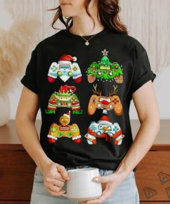 Christmas Santa Elf Gaming Controllers Snowman Boys Kids T Shirt