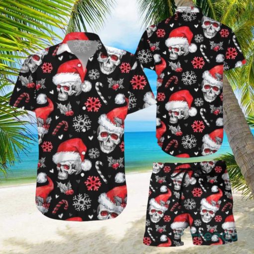 Christmas Skull Hawaiian Shirt & Short For Men And Women