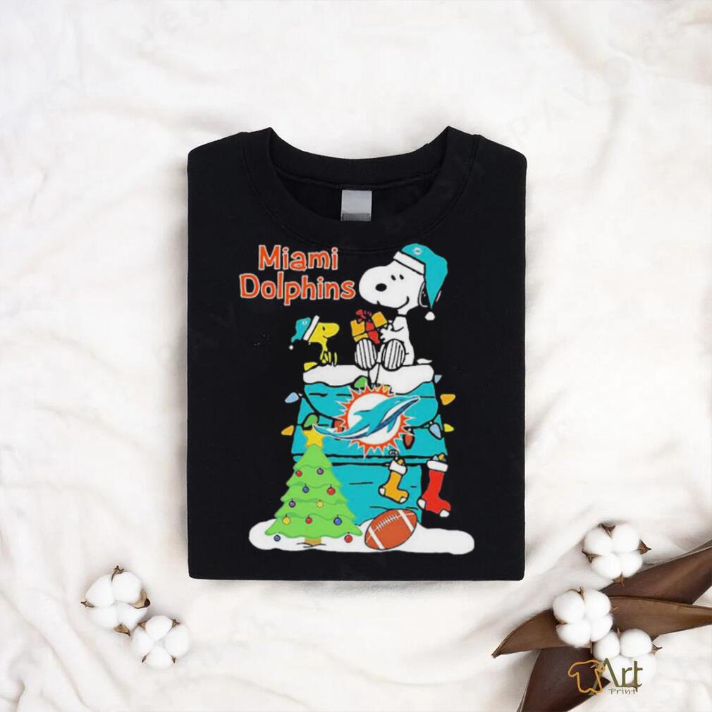 Christmas Snoopy miamI dolphins T shirt Christmas Snoopy miamI dolphins T shirt