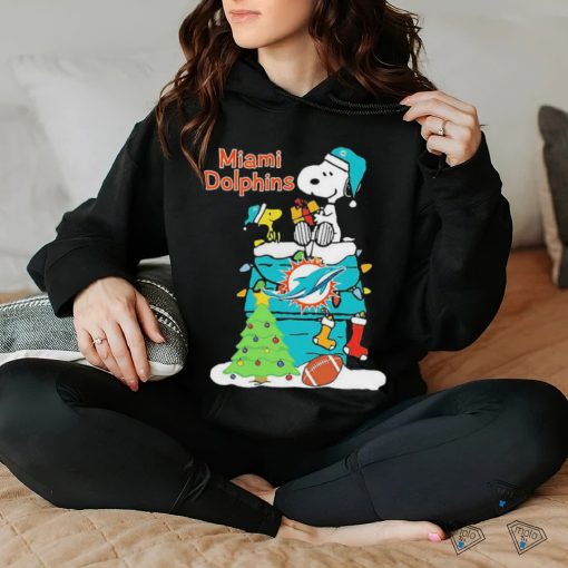 Christmas Snoopy miamI dolphins T shirt