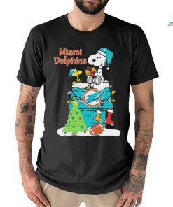 Christmas Snoopy miamI dolphins T shirt