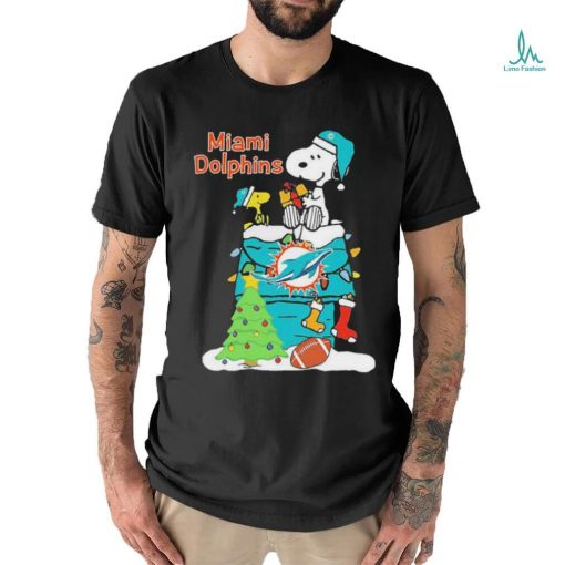 Christmas Snoopy miamI dolphins T shirt