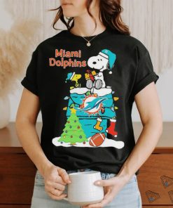 Christmas Snoopy miamI dolphins T shirt
