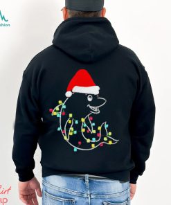 Christmas dolphin Santa hat xmas lights shirt