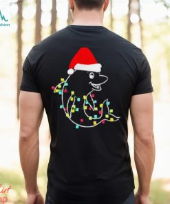 Christmas dolphin Santa hat xmas lights shirt