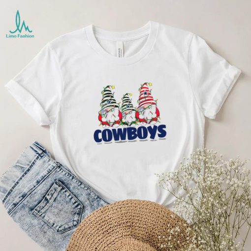 Christmas lights NFL Gnomes Dallas Cowboys football funny shirt