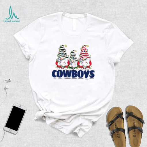 Christmas lights NFL Gnomes Dallas Cowboys football funny shirt