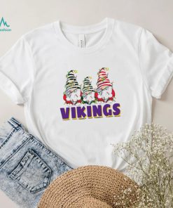 Christmas lights NFL Gnomes Minnesota Vikings football funny shirt