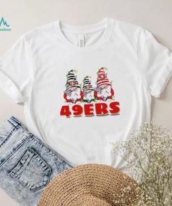 Christmas lights NFL Gnomes San Francisco 49ers football funny shirt