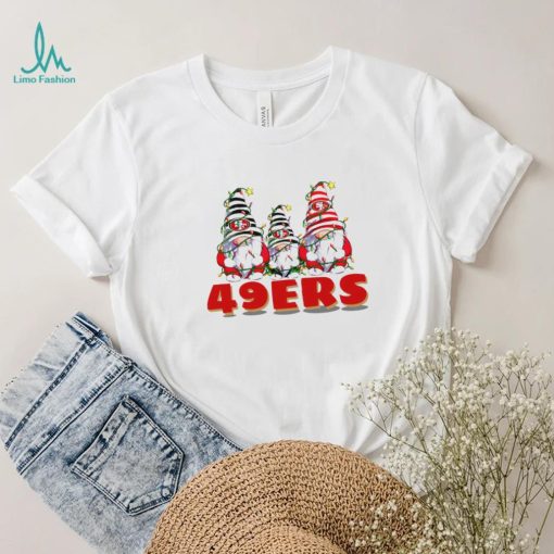 Christmas lights NFL Gnomes San Francisco 49ers football funny shirt