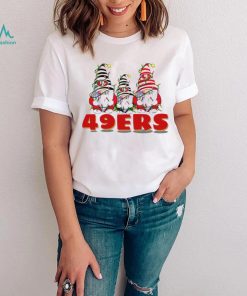 Christmas lights NFL Gnomes San Francisco 49ers football funny shirt