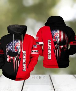 Cincinnati Bearcats NCAA US Flag Skull 3D Printed Hoodie