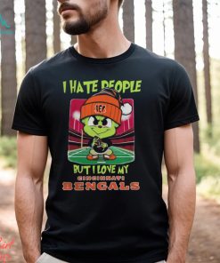 Cincinnati Bengals Christmas Merch Santa Grinch Chibi I Hate People But I Love My Cincinnati Bengals Christmas Shirt