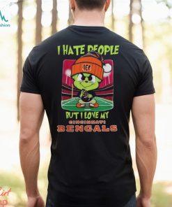 Cincinnati Bengals Christmas Merch Santa Grinch Chibi I Hate People But I Love My Cincinnati Bengals Christmas Shirt