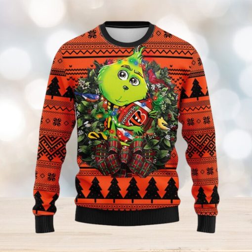 Cincinnati Bengals Grinch Hug Christmas Ugly Sweater