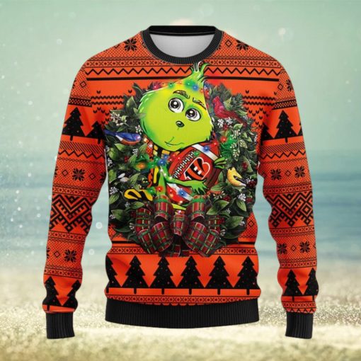 Cincinnati Bengals Grinch Hug Christmas Ugly Sweater