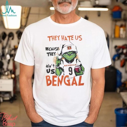 Cincinnati Bengals Grinch Joe Burrow They Hate Us Because Ain’t Us Nfl Christmas Shirt