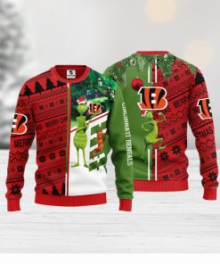 Cincinnati Bengals Grinch & Scooby Doo Christmas Ugly Sweater 1