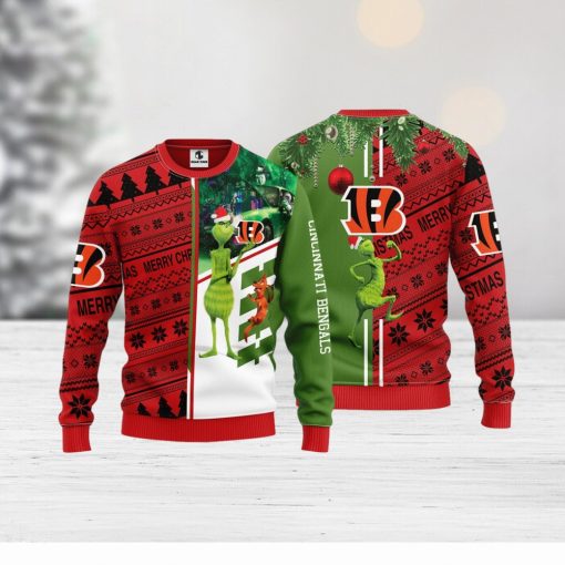 Cincinnati Bengals Grinch & Scooby Doo Christmas Ugly Sweater 1