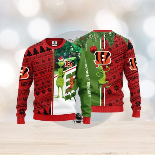 Cincinnati Bengals Grinch & Scooby Doo Christmas Ugly Sweater 1