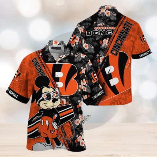 Cincinnati Bengals NFL Summer Hawaii Shirt Mickey And Floral Pattern For Sports Fans