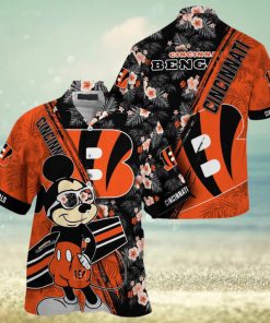 Cincinnati Bengals NFL Summer Hawaii Shirt Mickey And Floral Pattern For Sports Fans