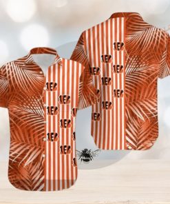 Cincinnati Bengals Palm Leaves And Stripes NFL Gift For Fan Hawaiian Shirt