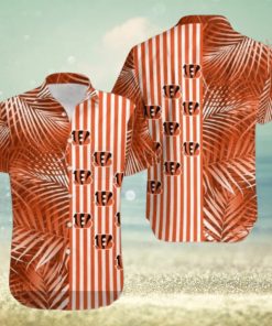 Cincinnati Bengals Palm Leaves And Stripes NFL Gift For Fan Hawaiian Shirt